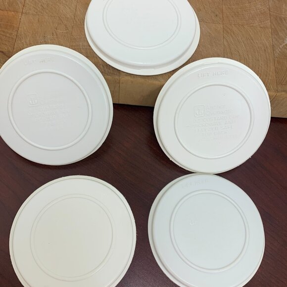 BOWLS - 3 Lot Anchor Hocking Clear Glass Custard Cups & lids, Ramkins 6oz 1034 - Picture 3 of 13